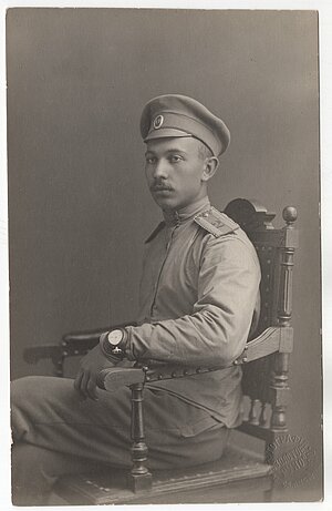 K. Ābele Krievijā 1916. gadā. Foto: sotosalons Tverā “Золотая руда”. Valmieras muzeja krājums