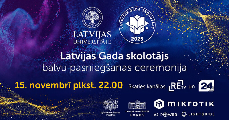 Latvijas izcilākos pedagogus godinās “Latvijas Gada skolotājs 2025” svinīgajā ceremonijā
