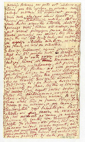L. Āboliņa vēstule (Foto: LU Muzeja krājums)
