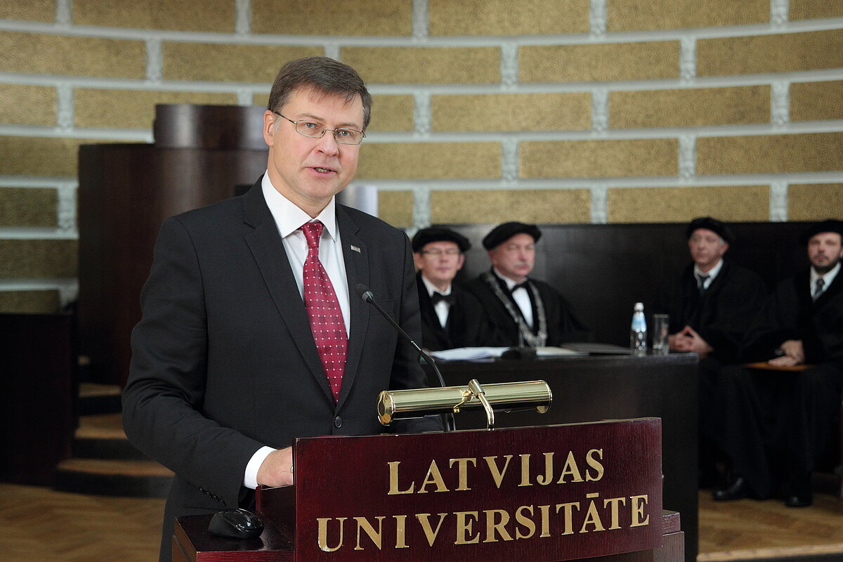 Valdis Dombrovskis. © Foto: Toms Grīnbergs, Latvijas Universitātes Komunikācijas un inovāciju departaments