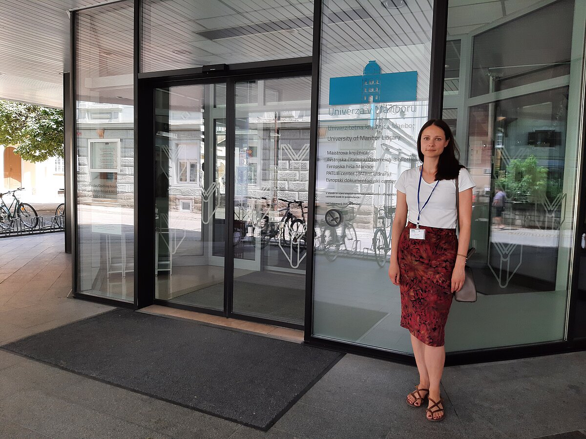 Marta Liepa pieredzes apmaiņāMariboras Universitātē. Foto no privātā arhīva