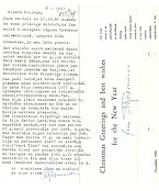 Jaundienvidvelsas mācībspēka Dr. ing. N. Rozenauera Ziemassvētku apsveikums Dr. L. Slaucītājam, 1960/1961. g., līdz ar pārdomām par apstākļiem universitātēs Austrālijā.