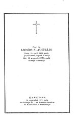 L. Slaucītāja izvadīšanas lapa. Programmā – aizgājēja sacerētie skaņdarbi. 1971. g. septembris.