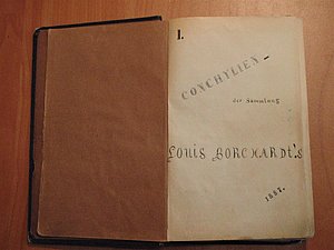 Pirmās kataloga burtnīcas titullapa, katalogs sākts 1887. gadā. Foto: M. Rudzīte