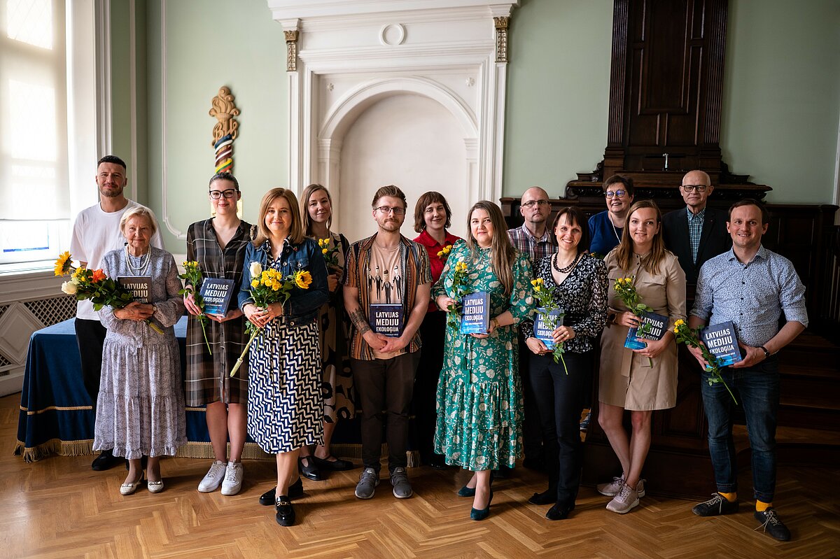 Grāmatas “Latvijas mediju ekoloģija 2020. gada pandēmijas krīzē” atvēršanas svētki. Publicitātes foto.