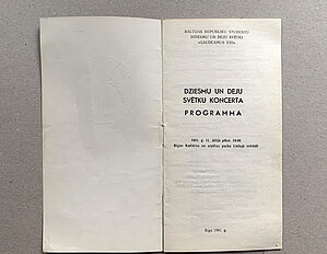 “Gaudeamus VIII” dziesmu un deju svētku koncerta programma 1981. gada 11. jūlijā plkst. 19:00. Foto: Paula Tomsone