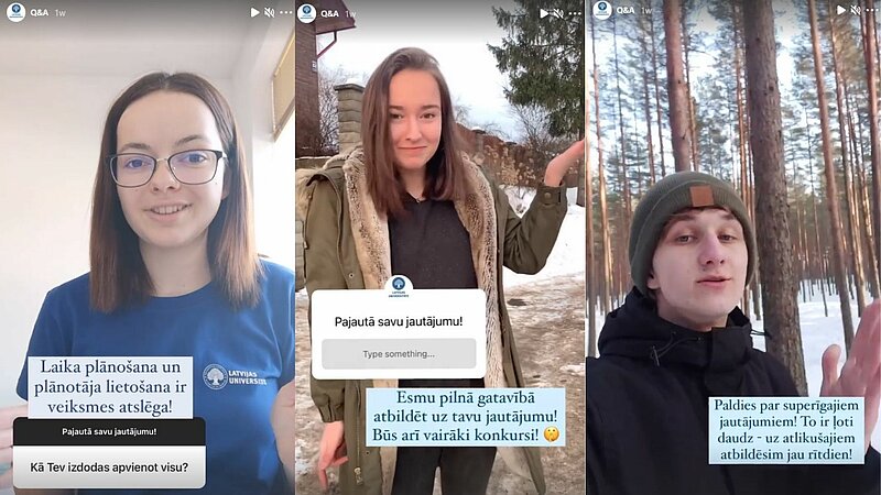 LU studenti „Instagram” atbild uz vairākiem simtiem jautājumu par un ap studijām