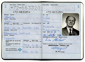 L. Āboliņa Zviedrijas pase. LUM krājums.