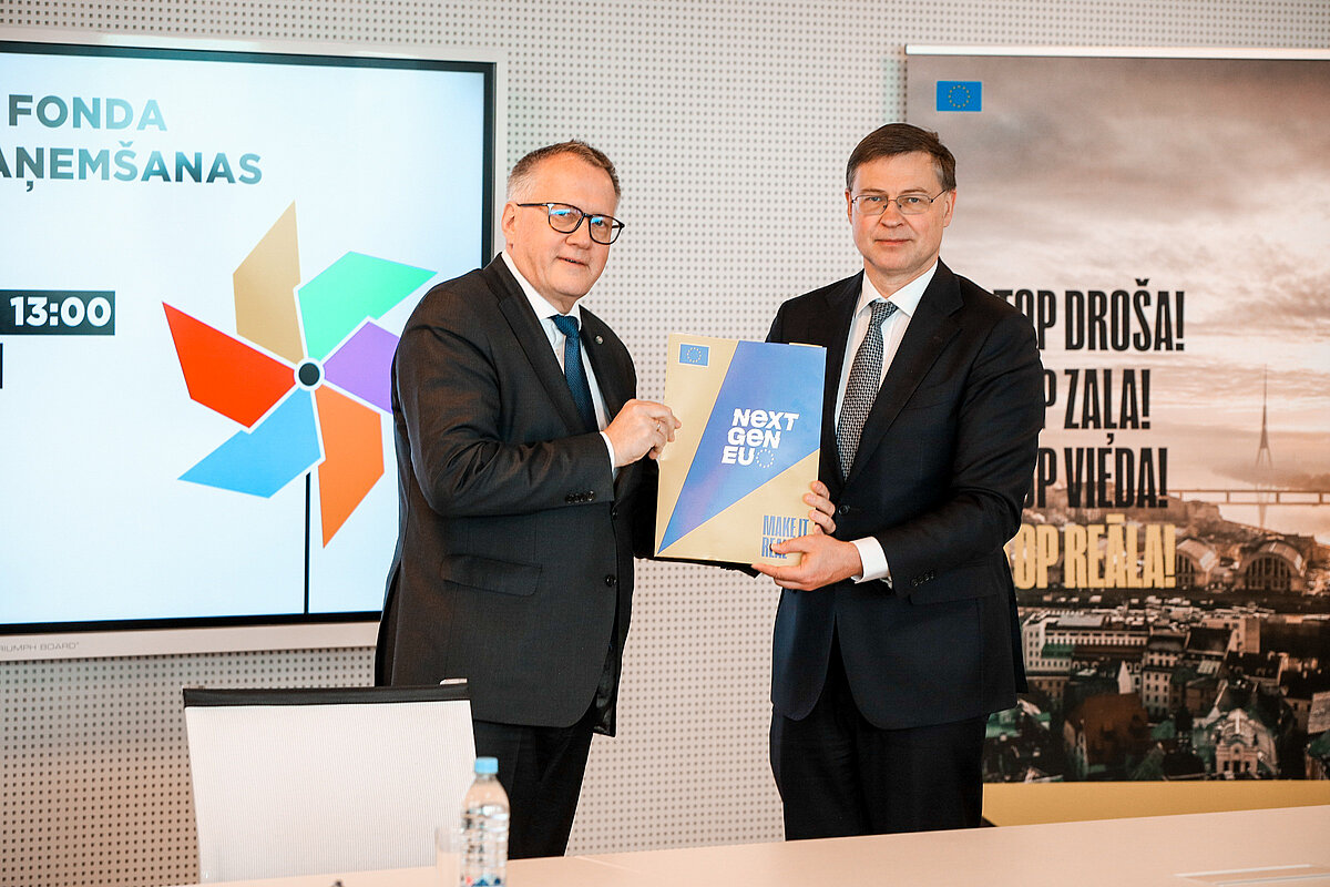 Atveseļošanas fonda trešā maksājuma saņemšana valsts budžetā. Foto: Toms Grīnbergs, LU Komunikācijas departaments Atveseļošanas fonda trešā maksājuma saņemšana valsts budžetā