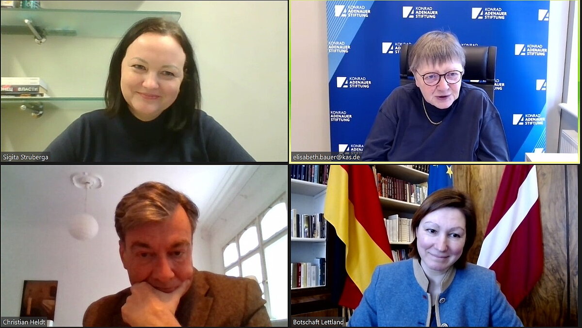 Vēstnieku vieslekcijā. Ekrānuzņēmums no diskusijas.