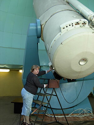 Pie Baldones observatorijas Šmita teleskopa 2011. gadā. No I. Eglīša personīgā arhīva