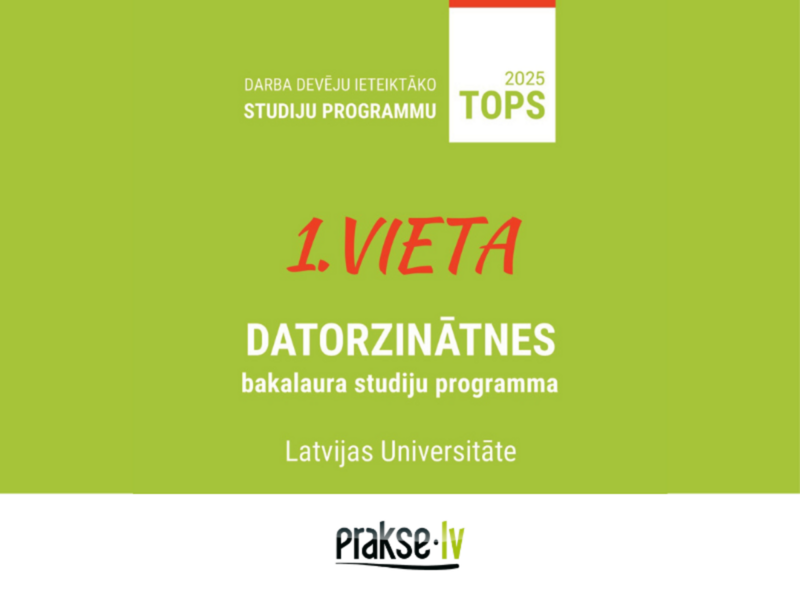 "Datorzinātnes" – jau devīto gadu darba devēju ieteiktākā studiju programma