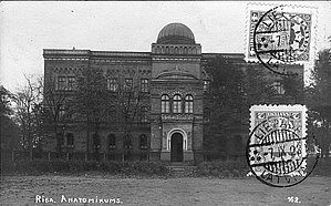 Anatomikums (Kronvalda bulvāris 9). Ēka celta 1877. – 1879.g. (arhit. H. Šēls) kā grieķu ortodoksālo Priesteru semināra ēka.