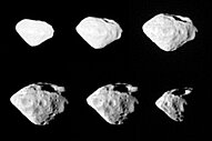 Zondes Rosetta iegūtie mazās planētas Šteins (Nr. 2867) attēli. 2008. gads. Eiropas kosmiskās aģentūras attēls