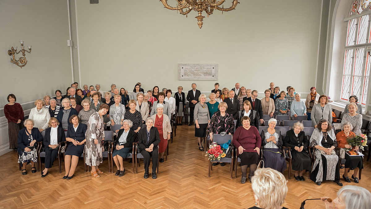 LU Senioru asociācijas biedru pasākums, kur tiek sveikti jubilāri. Foto: Toms Grīnbergs, LU.