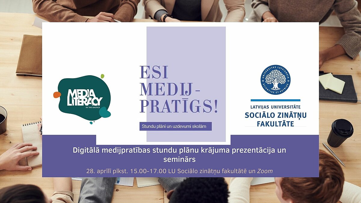 Afiša par medijpratības semināru skolotājiem