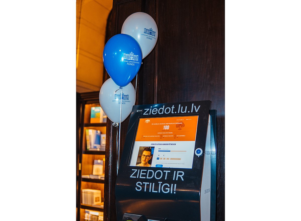 Donation kiosk.
Photo: Emīls Trauliņš.