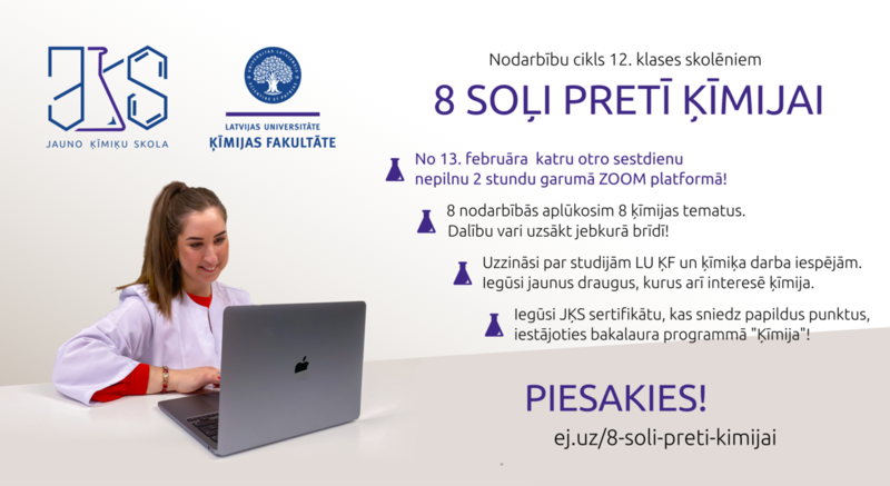 LU Ķīmijas fakultāte piedāvā: 8 soļi pretī ķīmijai