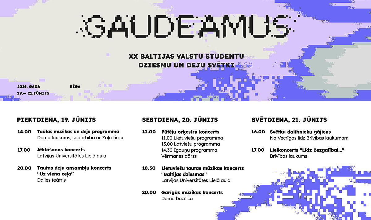 GAUDEAMUS svētku programma, 19.–21.06.2026
