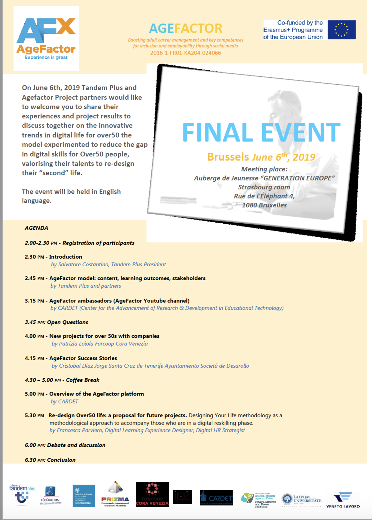 Programme: AgeFactor Event in Brussels, 6 June 2019
