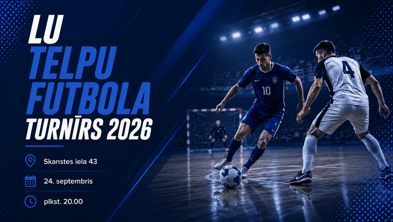 LU telpu futbola turnīrs 2026- piesaki savu komandu!