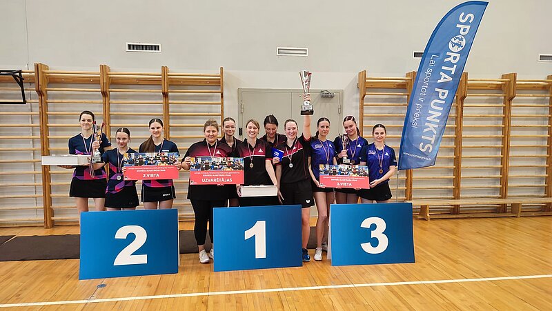 LU studenti izcīna medaļas Latvijas komandu čempionātā galda tenisā