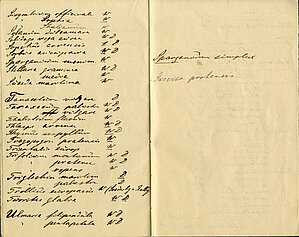 Vormsi salas (Igaunija) augu saraksts K. R. Kupfera rokrakstā. LU Muzeja krājums