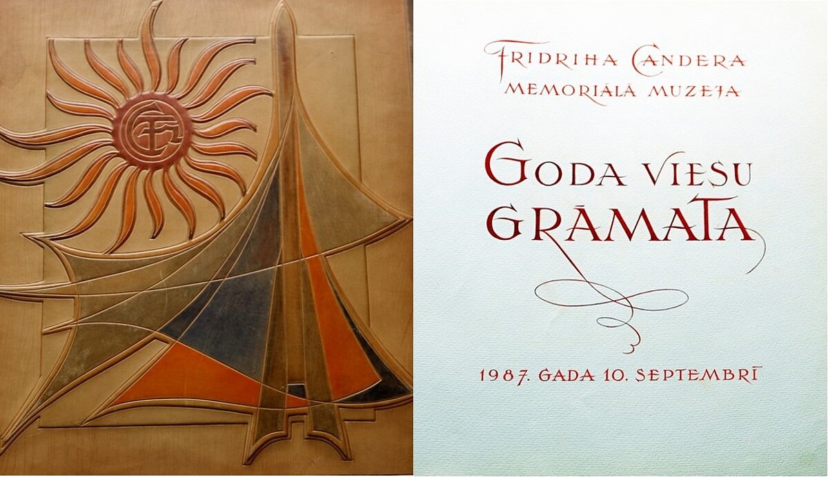 Candera muzeja viesu grāmatas vāks un titullapa Candera muzeja viesu grāmatas vāks un titullapa