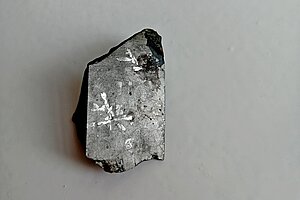 Canyon Diablo meteorīts F. Candera un Latvijas astronomijas kolekcijā. Foto: Gunta Vilka