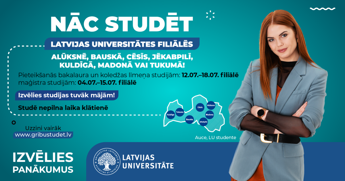 LU piedāvā studēt tuvāk savām mājām.