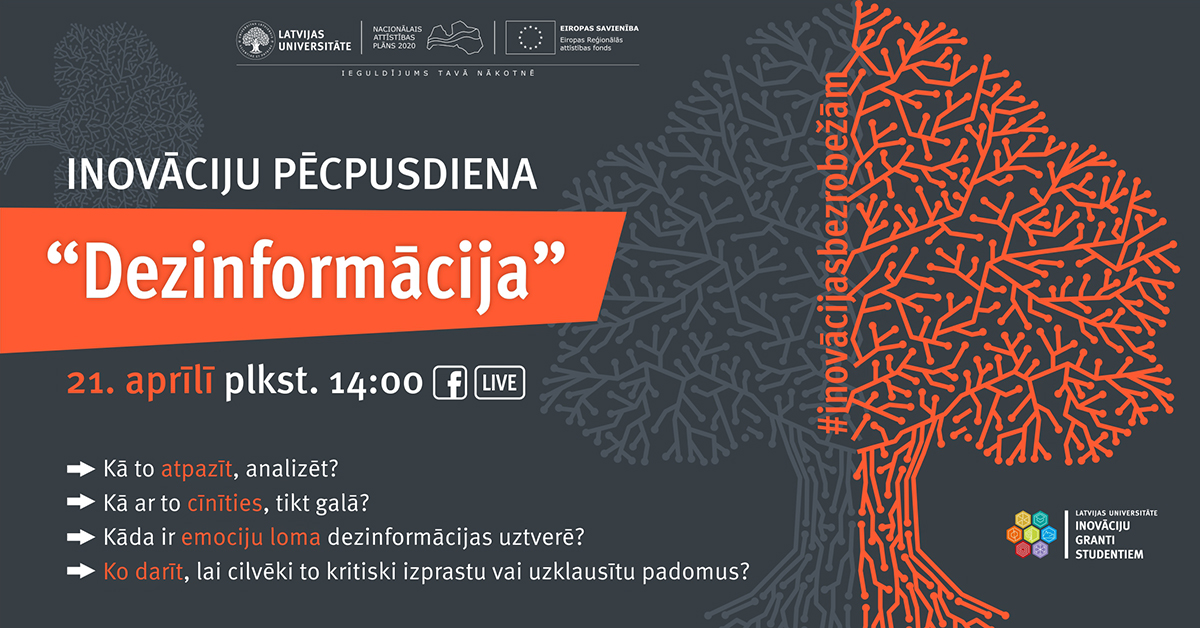 Inovāciju pēcpusdienas plakāts.
