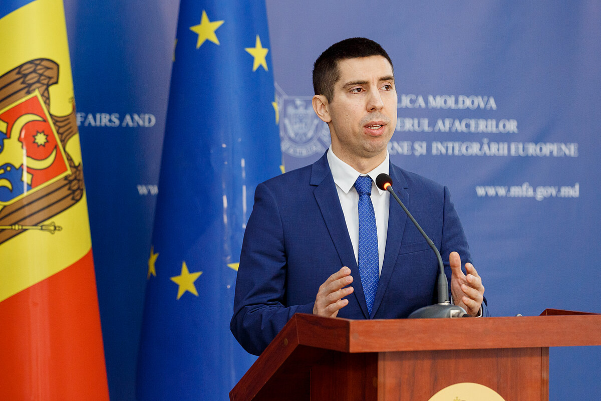 Moldovas ārlietu ministrs saka runu