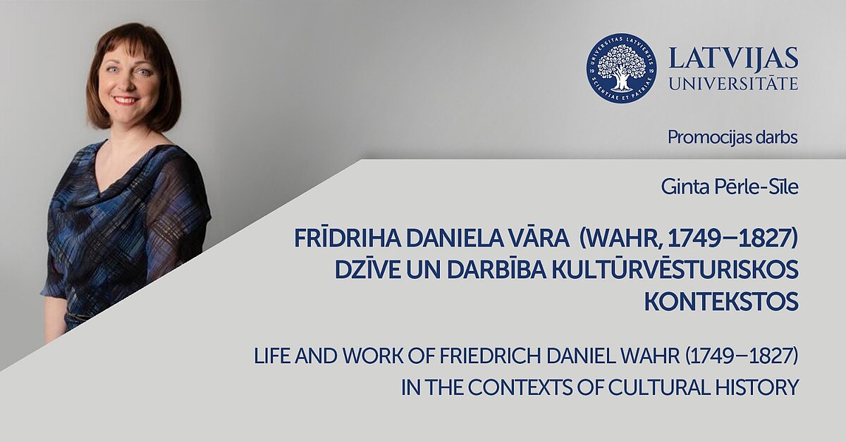 Gintas Pērles-Silas portrets.  Informācijai par Latvijas Universitātes promocijas darbu par Frīdriha Daniela Vāra dzīvi un darbību kultūrvēsturiskos kontekstos.